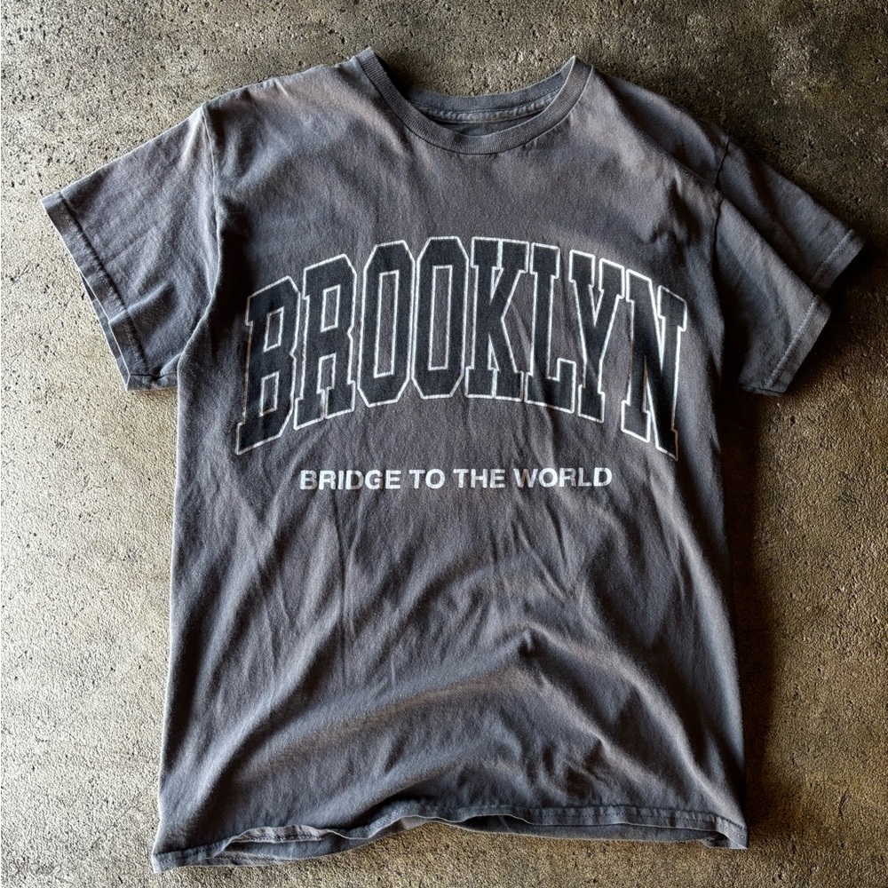PacSun faded gray brooklyn tee